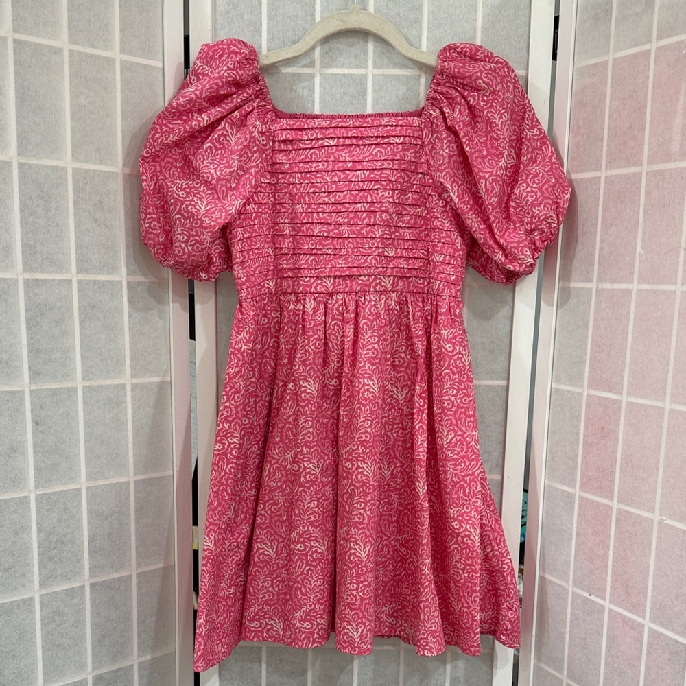 Abercrombie Kids Girl’s Pink Puff Sleeve Dress Sz 9/10